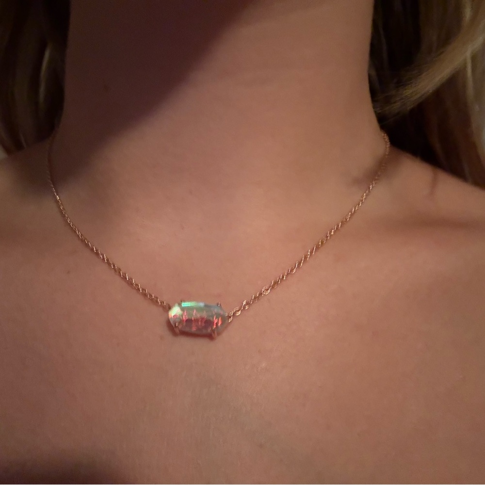 Kendra Scott Gold Necklace with Iridescent Pendant